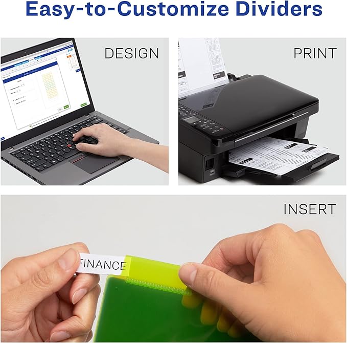 Avery Dividers for 3 Ring Binders, 8-Tab Binder Dividers, Plastic Binder Dividers, Insertable Big Tabs, Multicolor, 1 Set (11901) (Pack of 3)