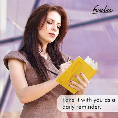 12 Pack Notebooks Journals Bulk with 12 Black Pens, Feela A5 Hardcover Notebook Classic Ruled Journal Set with Pen Holder for School Business Work Travel Writing, 120 GSM, 5.1”x8.3”, Yellow