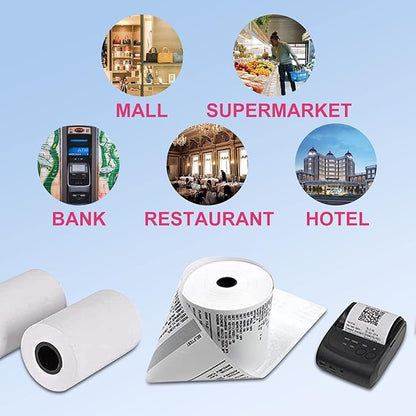 LabelMore 2 1/4" X 50' Thermal Receipt Paper, Credit Card Paper Rolls Thermal, Cash Register Roll, Premium Pos Thermal Printer Paper (400 Rolls)