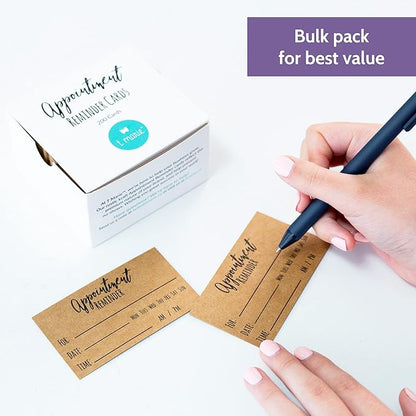 400 Appointment Reminder Cards - Kraft Style for Business, Hair Salon, Dental Office, Massage Therapist, Grooming, Hairdresser, Medical Doctors and More - Bulk Pack of Your Next Appointment Cards