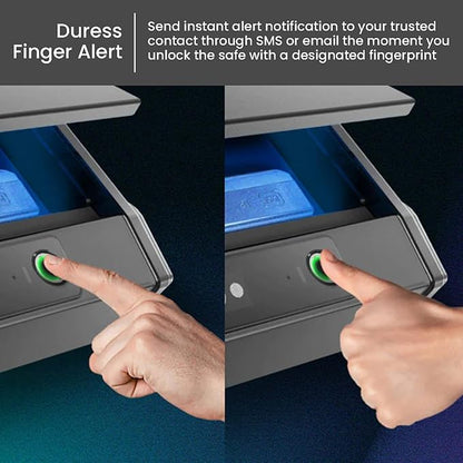 Lockly Smart Safe – Biometric Gun Safe for Handgun, Pistol Safe Fingerprint, PIN Genie® Keypad, App Control & Instant Alerts for enhanced Home and Business Security