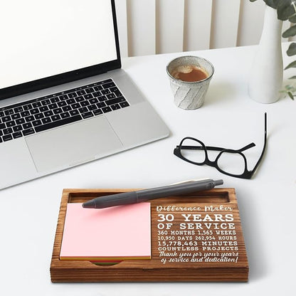 30th Work Anniversary Sticky Note Holder, Thank You Appreciation 30 Year Work Anniversary Decor Gifts for Women, Employee, Him, Her, Happy 30th Work Anniversary Self-Stick Note Pad Holders GSH29