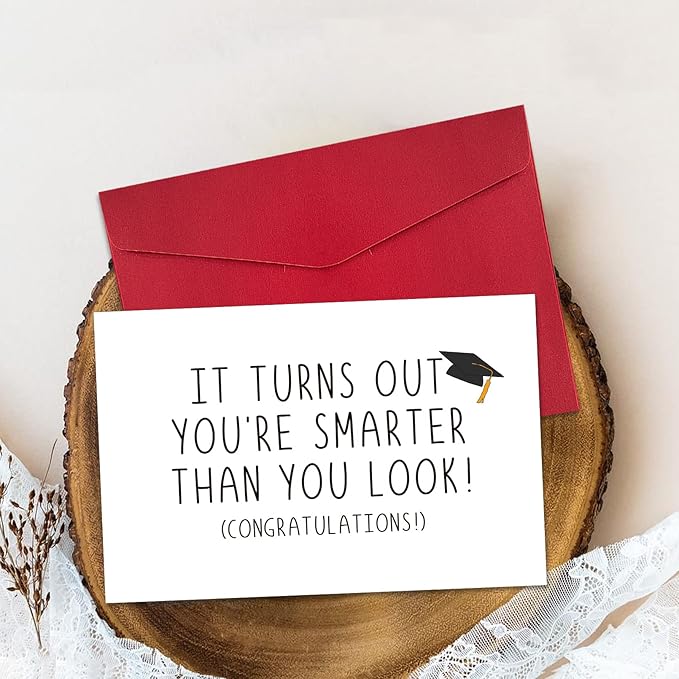 Ogeby Funny Graduation Card Gifts for Him Her, Cute Graduation Card, Turns Out You're Smarter Than You Look