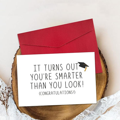 Ogeby Funny Graduation Card Gifts for Him Her, Cute Graduation Card, Turns Out You're Smarter Than You Look