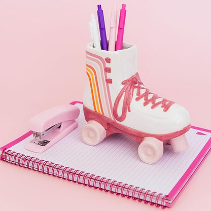 Steel Mill & Co Cute Large Spiral Notebook College Ruled, 11" x 9.5" with Durable Hardcover and 160 Lined Pages, Pastel Brush Strokes