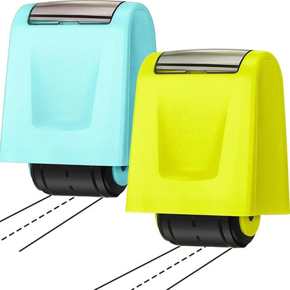 Sherr 2 Handwriting Line Stamp Roller Dashed Handwriting Lines Practice Roller Stamp for Kids, Teachers Kindergarten Education Classroom Back to School Need(2.72 x 2.44 x 1.54 Inch,Green,Light Blue)