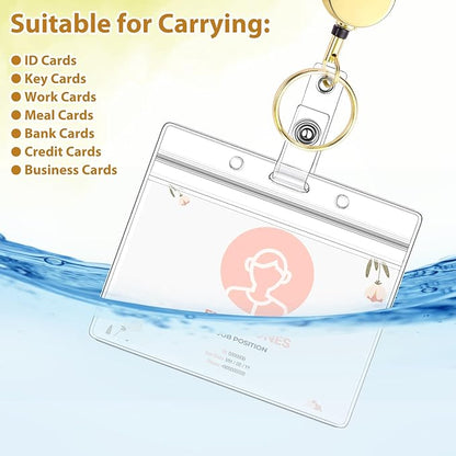 Lanyards for Id Badges 3 Pack Badge Lanyard with 6 Pcs Id Badge Holder Retractable Stainless Steel Teacher Lanyards Cruise Ship Lanyards for Girl Women (Gold, Silver, Pink)