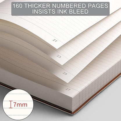 AHGXG College Ruled Notebook A4-320 Pages Large Journal 8.5''×11'', Thick Notebooks for Note Taking, 100gsm Thick Paper, Leather Softcover, for Women Men - Purple