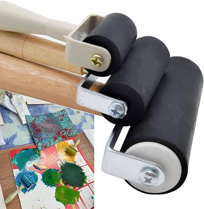 8 Pack Rubber Roller - Brayer Rollers with 3 Size for Crafting Brayer Rollers for Printmaking Brayer Tool Paint Brush Ink Applicator Art Craft Oil Painting Tool 2.4 in,4 in,5.91 in (8 Pack) HRJZF