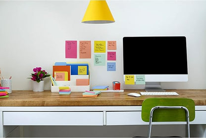 Post-it Super Sticky Notes, 3 Sticky Note Pads, 3 x 3 in., School Supplies, Office Products, Sticky Notes for Vertical Surfaces, Monitors, Walls and Windows, Summer Joy Collection