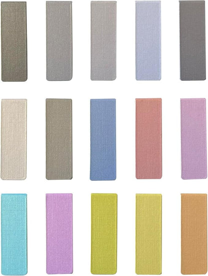 15 Pieces Bookmarks, Magnetic Bookmarks for Women, Men, Book Lovers Page Markers for Students Teachers Reading, Solid Color