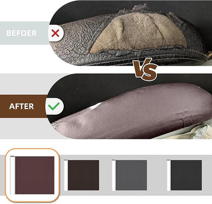CHEIGHY Leather Repair Kit Self Adhesive Leather Repair Patch for Furniture 15.7X78.7 inch Vinyl Repair Kit for Couches Car Seats Sofa Office Chair Belt Jackets (Coffee)