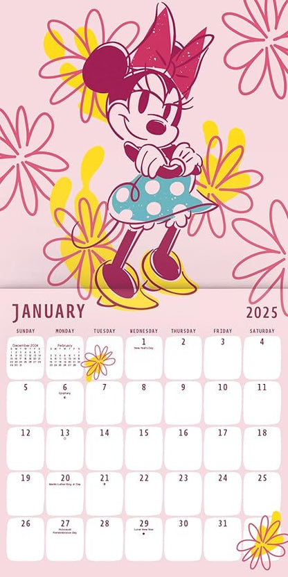 Disney Minnie Mouse Calendar 2025 - Deluxe 2025 Minnie Mini Calendar Bundle with Over 100 Calendar Reminder Stickers (Disney Gifts, Office Supplies)