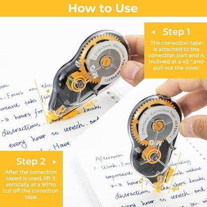 M&G 12 pack 68.9 Feet correction tape,826.8FT/ 252M in total, Correction tape bulk for School, Office, Note Taking, Journal,Easy to Use Applicator for Instant Corrections