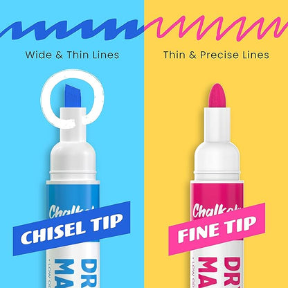 Chalkola Dry Erase Markers Bulk (60 Pack, 12 Vibrant Colors) | Chisel Tip WhiteBoard Markers, Dry Erase Pens - White Board Pens for Kids, Teachers - Home, Office, School Classroom Supplies