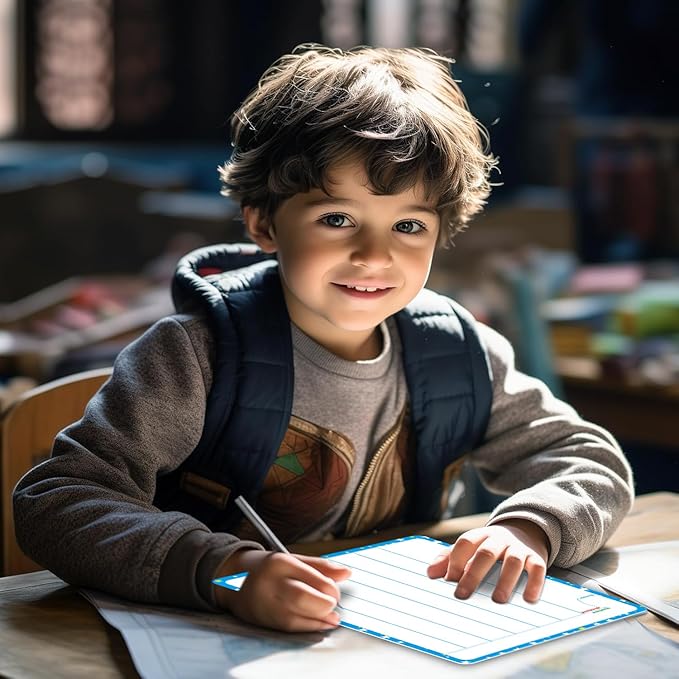 10 Packs Division Whiteboard Card, Double Sided Dry Erase Board Writable and Erasable Math Learning White Board for Kids, Students, Classroom and Home (Each Measures 12” x 9”)