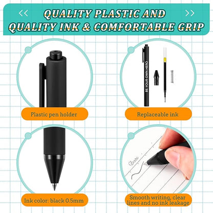 50 Pcs Gel Ink Pens Motivational Inspirational Quote Pen Retractable Rolling Ball Smooth Writing for Coworkers Supplies Office Home(Assorted Color,Motivational)