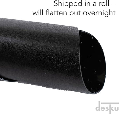 DESKU Flower Power Desk Chair Mat – Heavy-Duty PVC Mats for Carpet Floor Protection, Black, 48 x 49 Inches, Made in The USA