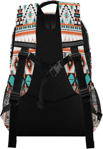 AUUXVA Ethnic Geometric Chevron Aztec Backpack School Bookbag Laptop Purse Casual Daypack for Teen Girls Women Boys Men College Travel 16.7x11.6x6.9 inch