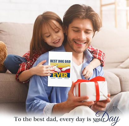 FaCraft Funny Fathers Day Card for Best Dog Dad Ever, 4 x 6, Happy Fathers Day Card with Envelope from Daughter Son Wife