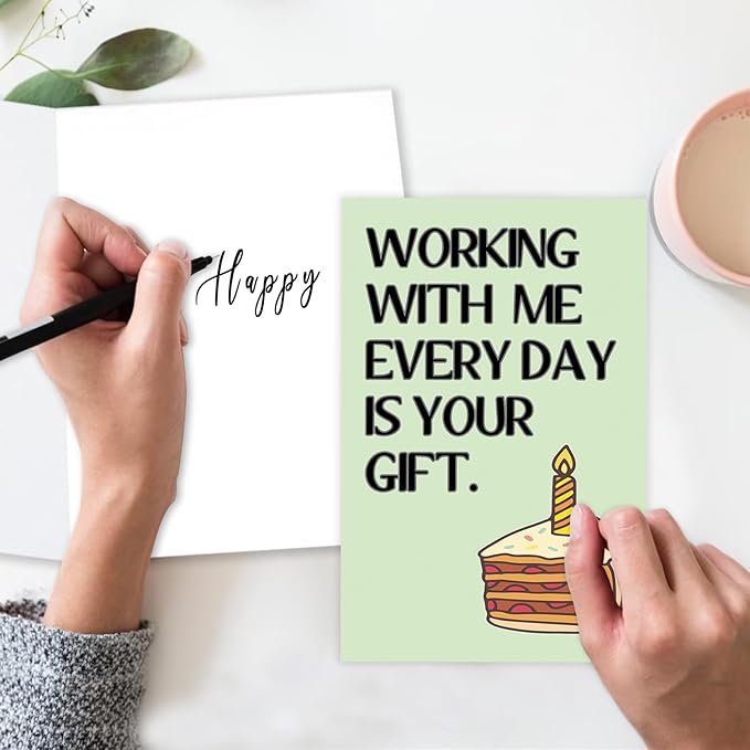 Funny Birthday Card for Coworker, Hilarious Office Birthday Card for Boss Friends Coworker, Working With Us Everyday Is Your Gift