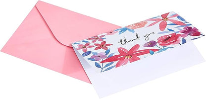 Amazon Basics Thank You Cards and Envelopes, 48 Count, Floral