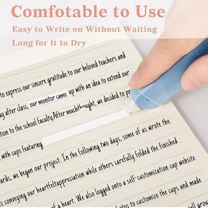 Temiary 6Pcs Mini White Out Tapes for Instant Correction, Cute Whiteout for Writing, Aesthetic Correction Tape Set Easy To Use for Students School Office Supplies (Blue)