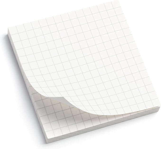 Sticky Notes Graph Paper 24pk | 3x3 Inch Small Self Stick Notepads for Desk and School Supplies