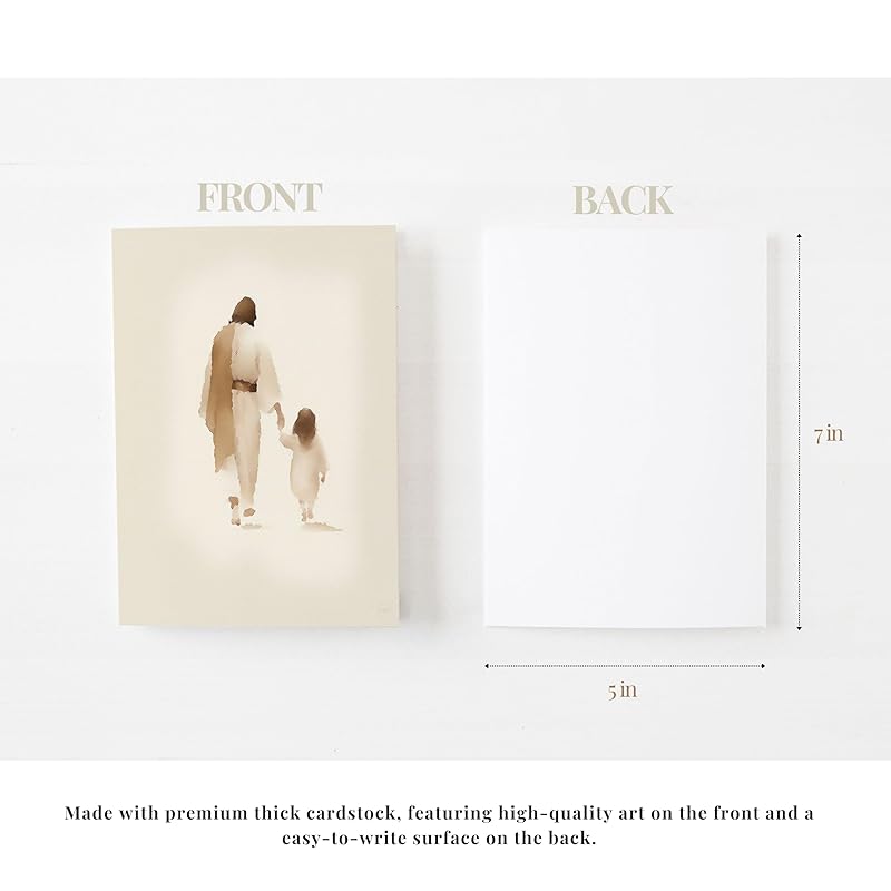 | The Way He Leads | Christian Greeting Cards Set of 6 with Envelopes | Blank Cards, Jesus Decor, Christian Gifts for Women, Religious Gifts Christian Décor (5"x7" The Way He Leads (Girl))