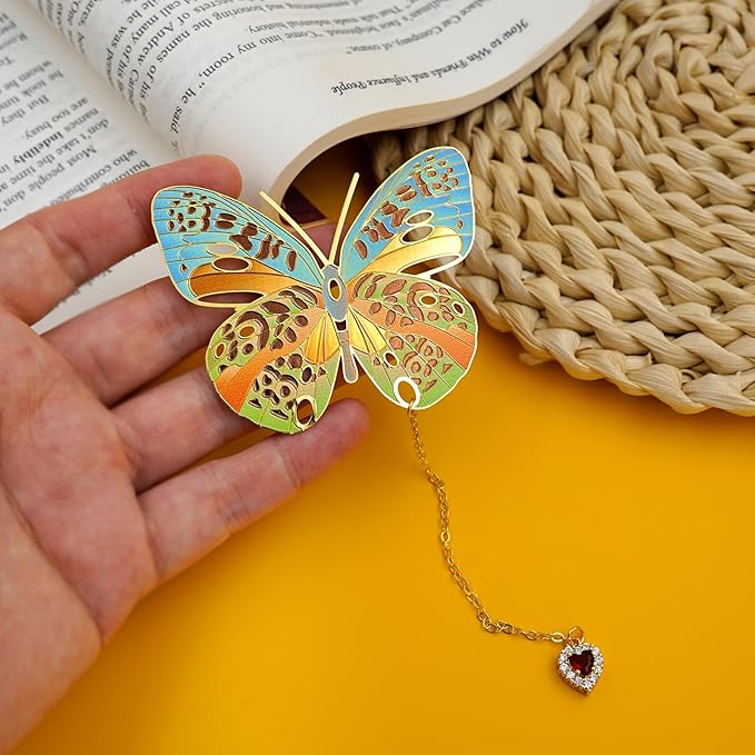 Butterfly Bookmarks for Women,Metal Bookmark,Unique Gifts Book Markers for Women Book Lovers,Teacher Appreciation Gifts,Valentine Mother's Day Christmas New Year Birthday Gift (03-Spotted)