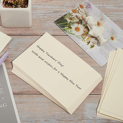 100 Pack Thick Paper Cardstock Blank Heavy Cards Stock for Invitations, Greeting Cards Making, Postcards, Photos, 250GSM Thick Paper (Cream, 4x6 inches)