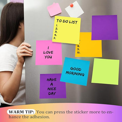 Zubebe 12 Pads 11 x 11 Inch Large Sticky Notes Jumbo Bright Colors Sticky Notepads Self Stick Note Square Memo Post Stickies for Office School, 25 Sheets/pad (Stylish Color)