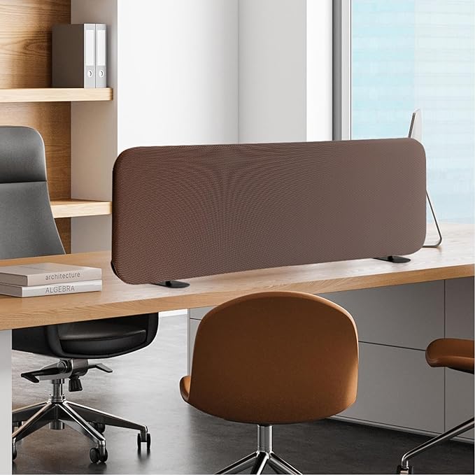 Desk Dividers, Movable Privacy Partition Panel for Students, Office, Home, Shop, Freestanding, Scratch Resistance, 48"x18", Caramel