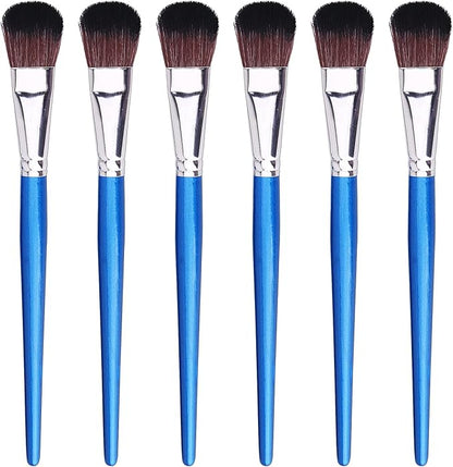 1 Inch Mop Brush for Acrylic Painting, 6 Pieces Oval Blending Brushes for Acrylic Painting with Short Wooden Handle for Acrylic, Gouache，Watercolor