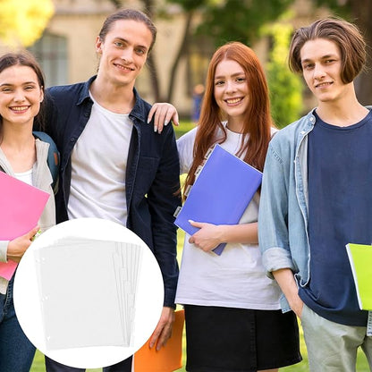 3 Ring Frosted Transparent Binder Dividers, 8 Tab Clear Binder Dividers, A4 Binder Dividers, Sturdy Plastic Dividers, Aesthetic Dividers for Binder, Tabs for Binder, 3 Hole Punch (Transparent,A4)