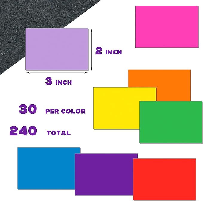 YSHIHE Colored Labels Stickers 3 x 2 Inch Rectangular Moving Labels 8 Colors Large Color Coding Labels - 240 Pack