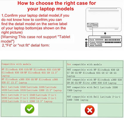 Alapmk Protective Case for Dell Latitude 5350 5340 5330 5320 5310/Latitude 2-in-1 5350 5340 5330 & EliteBook 630 G10/EliteBook 630 G9/EliteBook x360 830 G8/EliteBook x360 830 G7 13.3" Laptop,Love Tree