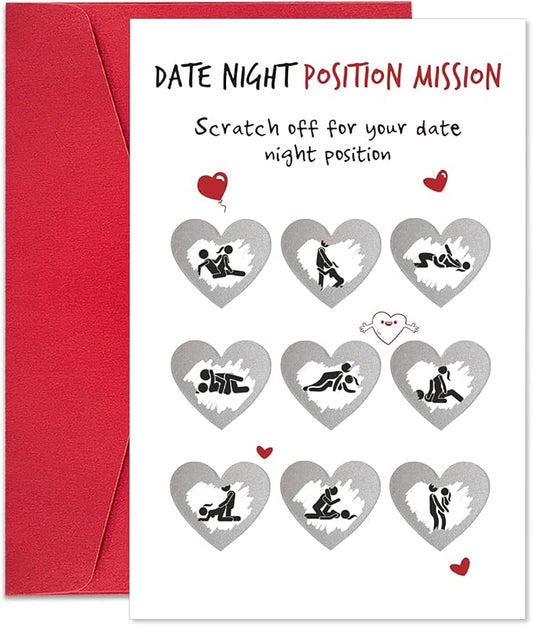 Ogeby Funny Valentines Day Scratch Card for Boyfriend Husband, Naughty Valentines Day Gifts for Men Him Couple, Humor Date Night Scratch Card Gifts