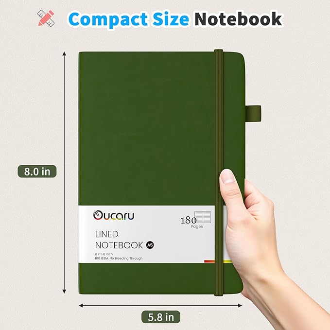 Lined Journal Notebook, 16 Pack, 180 Pages, A5 Journals for Writing, 100 GSM Thick Paper, Small Notebooks Daily Journal for Women Men Work, Business, School, Travel Supplies