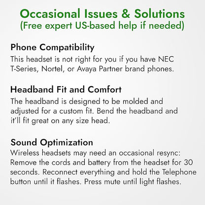 Leitner LH370 3-in-1 Wireless Office Headset with Mic – Computer, Telephone, and Cell Phone Headset – 5 Year Warranty – Single-Ear