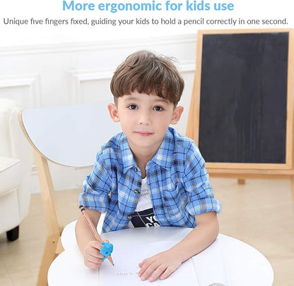 Firesara Left-Handed Training Grips, Original Breakthrough Assorted Writing Aid Grip for Kids Handwriting Special Needs Preschoolers Children Adult Lefties Assorted Colors (4PCS)