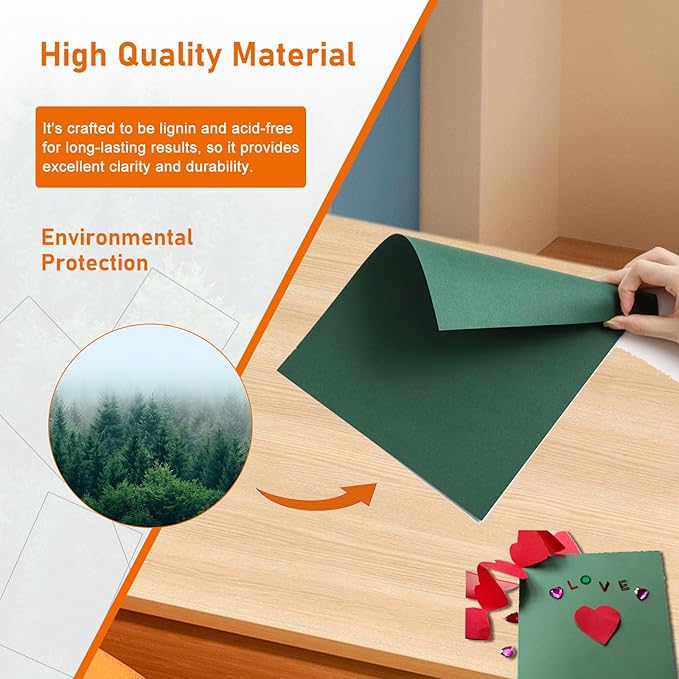 40 Sheets Dark Green Cardstock 8.5 x 11 Printer Paper, 75lb/200gsm Christmas Green Heavyweight Paper Card Stock for DIY Making Cards, School Crafting, Party, Office Printing, Greeting Cards