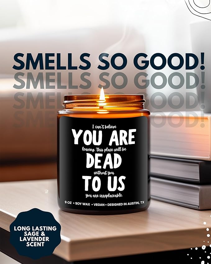 Funny Farewell Candle, Going Away Gifts For Friends & Family, Coworker Leaving Gifts For Women & Men, Going Away Gift For Coworker, Farewell Gifts For Coworkers Women Goodbye Gifts For Coworkers Women