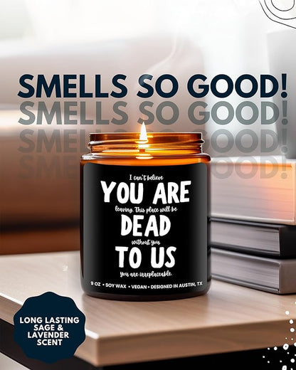Funny Farewell Candle, Going Away Gifts For Friends & Family, Coworker Leaving Gifts For Women & Men, Going Away Gift For Coworker, Farewell Gifts For Coworkers Women Goodbye Gifts For Coworkers Women