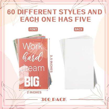 Jinei 300 Inspirational Affirmation Cards Positive Motivational Cards Small Mini Encouragement Quotes for Women Mother's Day Church(Bohemian)