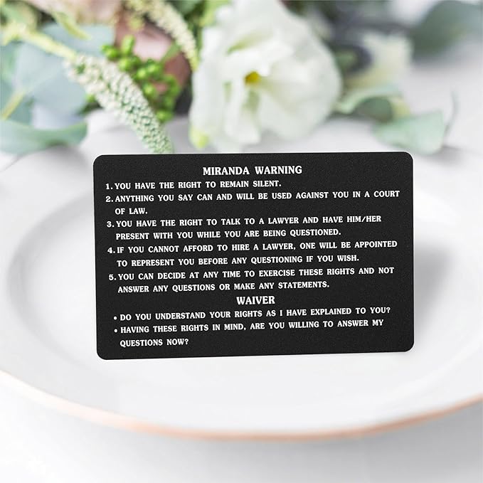 TGCNQ Miranda Warning Card with America Flag - Metal Miranda Rights Card Metal for Police Officers - Police Law Enforcement Accessories