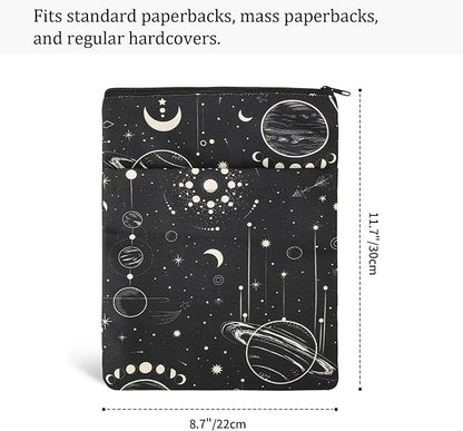 Book Sleeve Book Covers Book Protector Floral Printed with Zipper Washable Fabric for Teen Adult Book Lover Teacher Student(Medium,11 X 8.7 Inch)