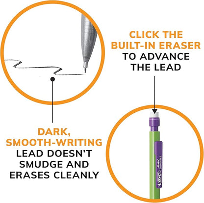 BIC Variety Pack, Assorted Sizes, 0.5mm, 0.7mm, 0.9mm, 60-Count, Refillable Design for Long-Lasting Use