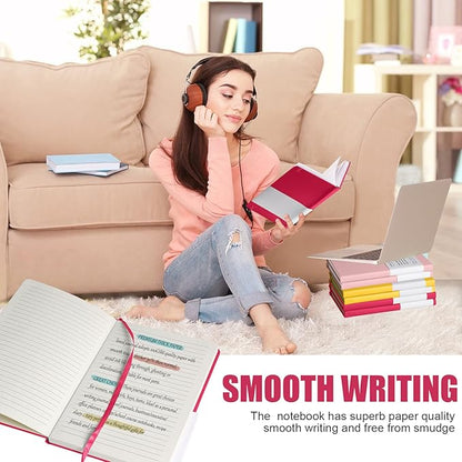 Lined Journal Notebook, 10Pack(Rose Red), 160 Pages, Medium 5.7 inches x 8 inches - 100 gsm Thick Paper, Hardcover