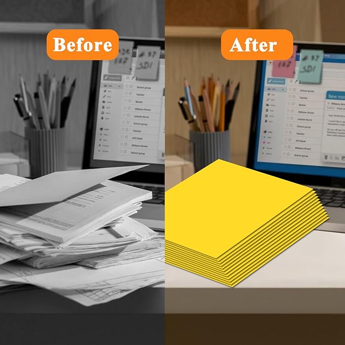 50Pcs Yollow Folders with Pockets -2 Pocket Folders,Pocket Folders for Documents,Cute Paper Folders for Filing Cabinet, School,Office,Resume Portfolio